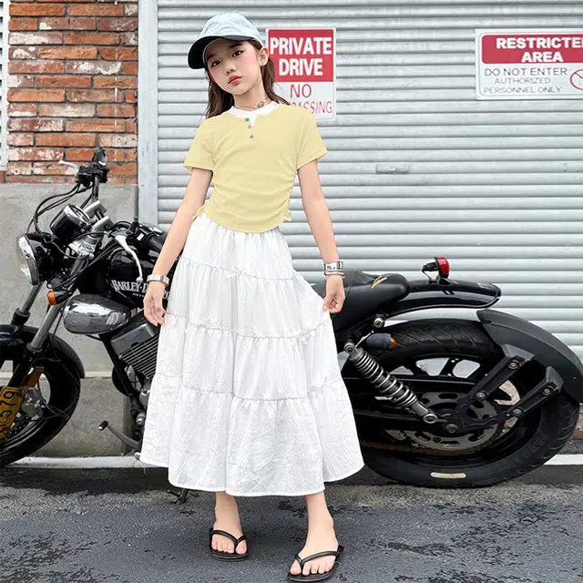 天才小熊休闲运动套装 女童夏季大童潮牌小孩衣服 小女孩短袖蝴蝶结洋气时髦 漂亮 甜美