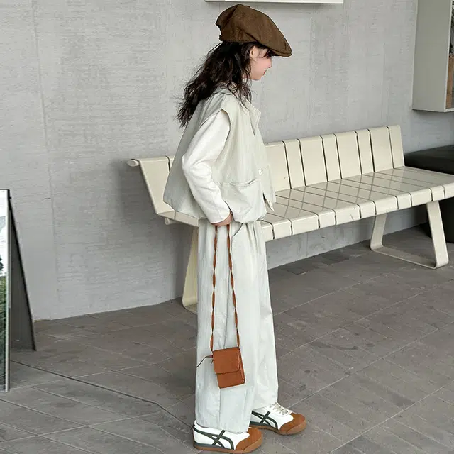 天才小熊休闲运动套装 女童春秋季韩版时尚大童潮牌小孩衣服 小女孩短袖洋气时髦 舒适帅气轻便