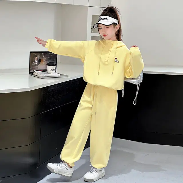 天才小熊休闲运动套装 女童春秋季腊肠狗大童潮牌小孩衣服 小女孩短袖洋气时髦 舒适帅气轻便