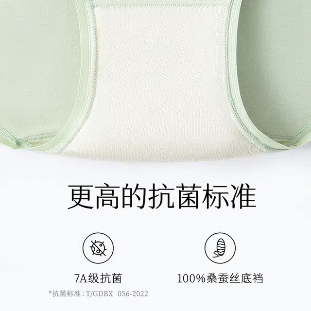 从轻 莫代尔桑蚕丝抗菌简约三角裤中腰内裤 女款