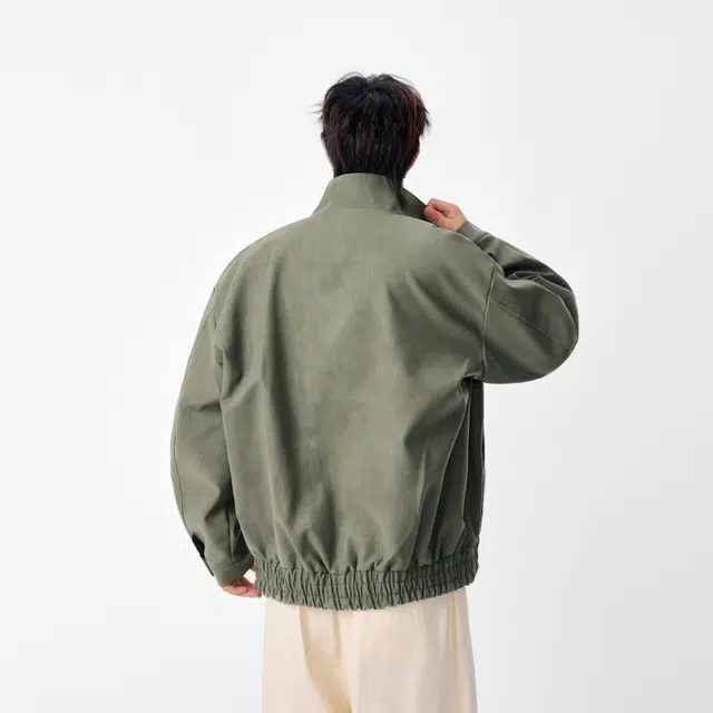 假日伯爵 轻奢高级潮牌经典复古边口袋设计秋季款立领痞帅机车服工装皮衣外套夹克 男女同款