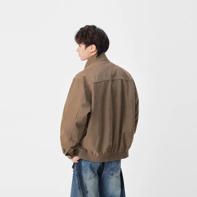 假日伯爵 美式复古高街痞帅机能风工装外套男潮牌高级感多口袋立领小众袖口褶皱设计感潮流宽松休闲夹克 男女同款