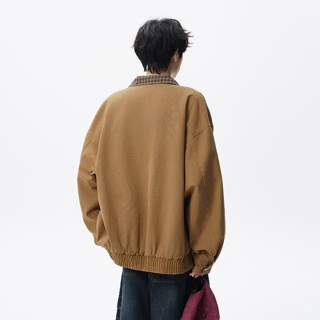 假日伯爵 早秋长袖男装痞帅气质小众两面穿设计学生流行简约慵懒文艺宽松休闲外套夹克 男女同款