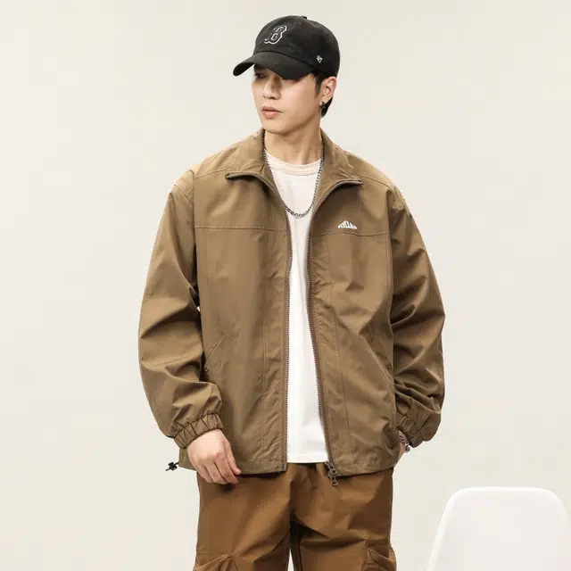 假日伯爵 美式高街潮牌宽松运动户外登山休闲上衣创意印花图案拉链开衫口袋设计感日系复古工装外套夹克 男女同款