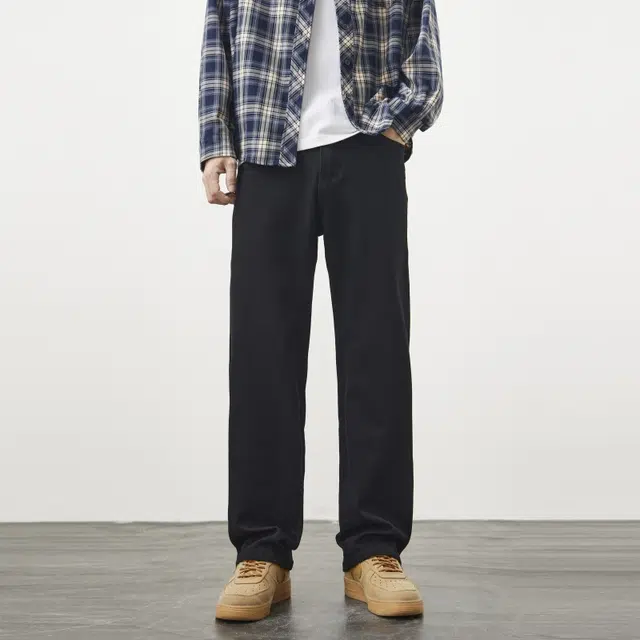 假日伯爵 美式高街水洗做旧纯色基础款百搭潮流舒适显高窄版高级感设计合身休闲微喇男士长裤牛仔裤 男款