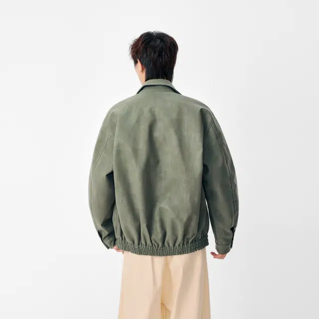 假日伯爵 轻奢高级潮牌经典复古双边口袋设计秋季款立领痞帅机车服工装皮衣外套夹克 男女同款