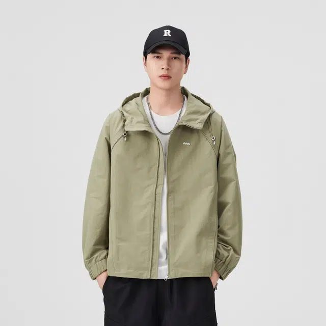 假日伯爵 潮流工装外套连帽男士日系纯色简约时尚休闲宽松气质户外夹克 男女同款