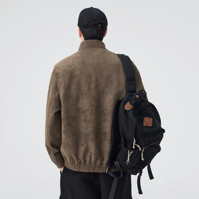 假日伯爵 轻奢高级感秋季款百搭翻领上衣外套美式复古潮流宽松休闲工装皮衣纯色男士飞行员夹克 男女同款