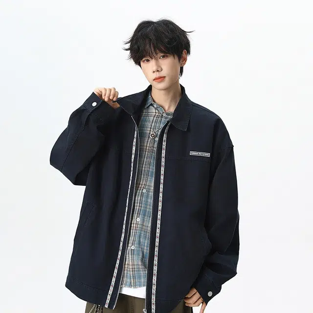 假日伯爵 工装美式复古小众简约潮流舒适通勤水洗做旧透气耐磨上衣外套夹克 男女同款