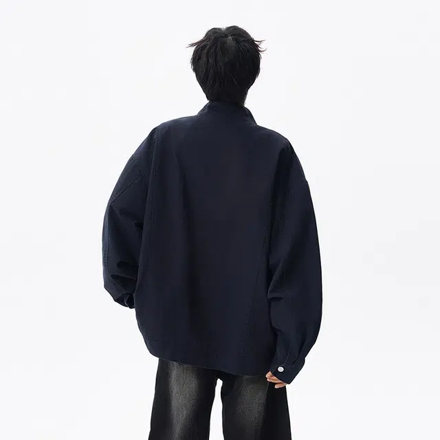 假日伯爵 秋冬季长袖男装痞帅气质小众设计学生流行简约慵懒感文艺宽松休闲外套夹克 男女同款