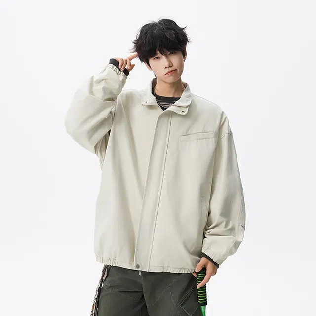 假日伯爵 秋冬季长袖男装痞帅气质小众设计学生流行简约慵懒文艺宽松休闲外套夹克 男女同款