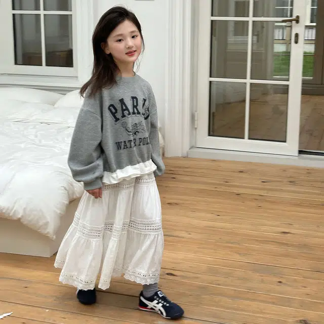 俞兆林卫衣 女童秋装洋气拼接女孩套头衫长袖上衣春秋舒适宽松休闲时尚设计感百搭 儿童款