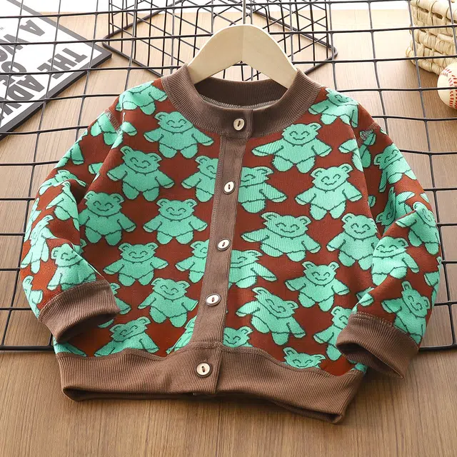 俞兆林毛衣 秋冬儿童卫衣开衫男童休闲外套女童宝宝衣服童装可爱卡通图案舒适柔软百搭时尚保暖