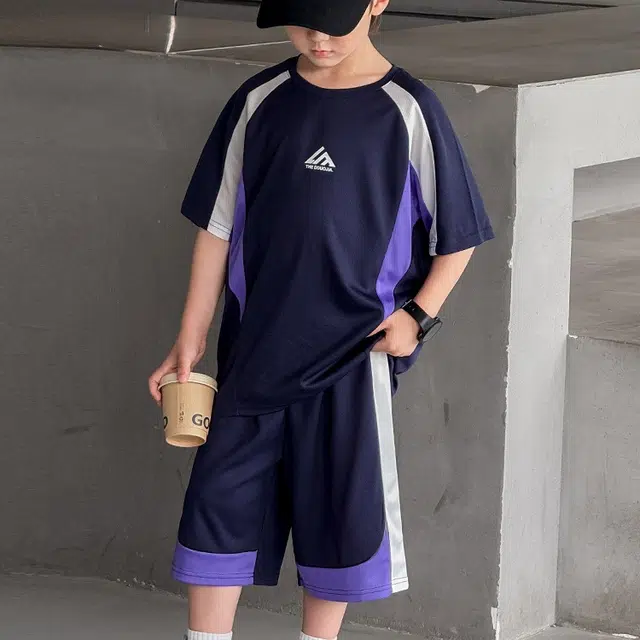 俞兆林休闲运动套装 俞兆林男童夏装短袖中大儿童夏季炸街夏款男孩两件