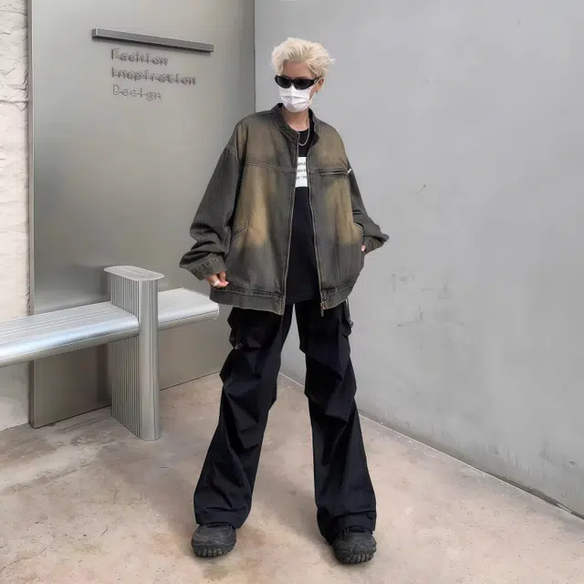 水田夏 秋冬季宽松扎染色棒球服牛仔外套男韩版夹克 男款