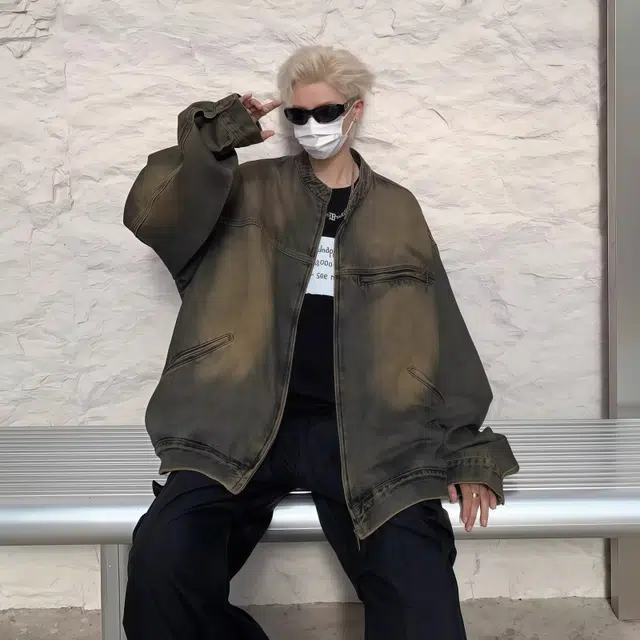 水田夏 秋冬季宽松扎染色棒球服牛仔外套男韩版夹克 男款