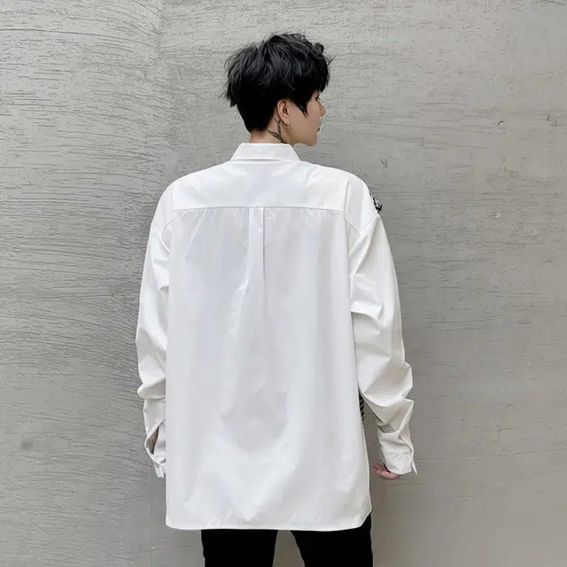 水田夏 宽松型青少年秋季长袖日系原宿假两件外套男韩版潮百搭格子衬衫 男款