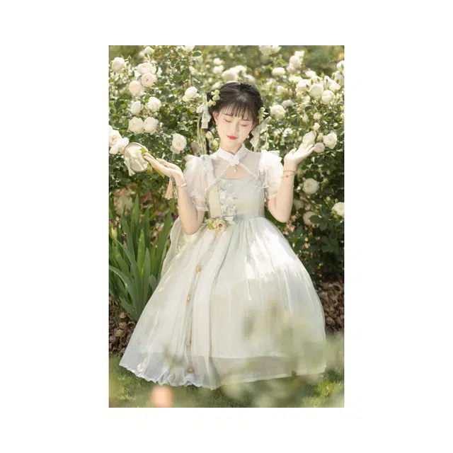 依钗 清新日常国风甜美连衣裙洛丽塔萝莉装 女款
