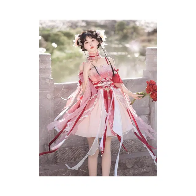 依钗 中华风朝露华刺绣汉元素羽袖腰封花嫁萝莉装 女款