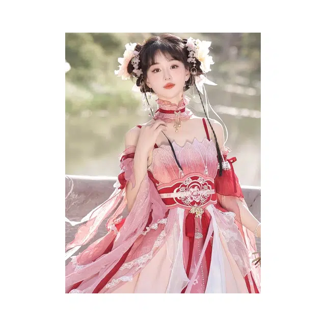 依钗 中华风朝露华刺绣汉元素羽袖腰封花嫁萝莉装 女款