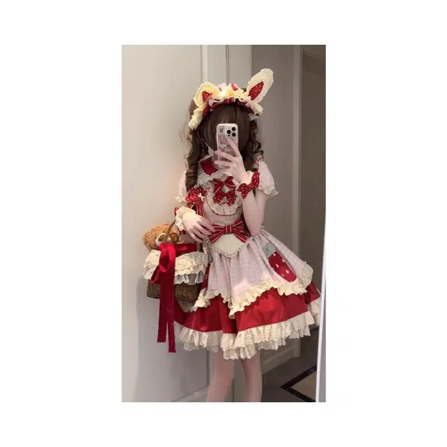 依钗 甜美可爱蓬蓬公主裙简约舒适洛丽塔萝莉装 女款