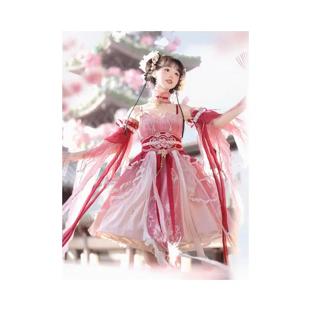 依钗 中华风朝露华刺绣汉元素羽袖腰封花嫁萝莉装 女款