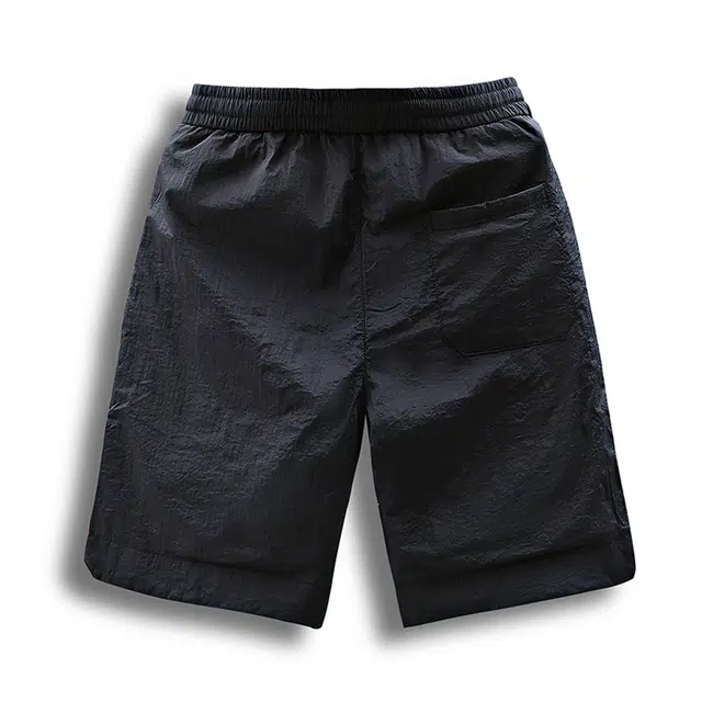 太子龍 夏季网眼冰丝拼接运动男速干弹力透气五分裤松紧腰沙滩裤休闲短裤 男款