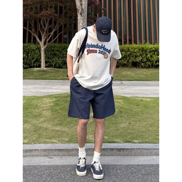 美式薄款速干宽松潮流运动五分裤休闲短裤 男女同款