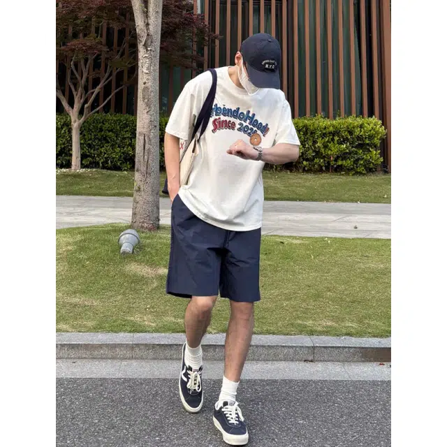 美式薄款速干宽松潮流运动五分裤休闲短裤 男女同款