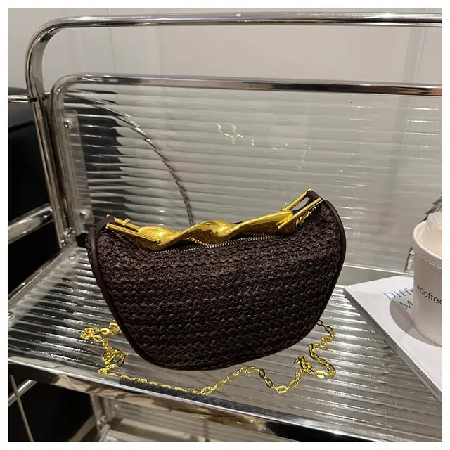 米囹 时尚百搭 贝壳包 单肩斜挎包 常规 黑色