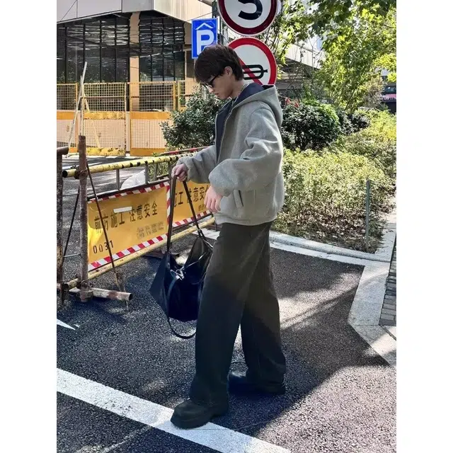 洞洞拐 美式高街硬挺双拉链连帽开衫高级感两面穿廓形外套百搭卫衣 男女同款