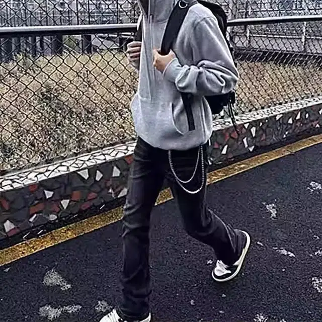 洞洞拐 美式高街风微喇叭修身潮百搭炸街时尚水洗复古痞帅显高显瘦休闲牛仔裤 男女同款