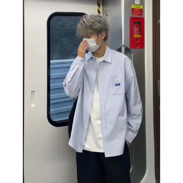 洞洞拐 日系复古条纹长袖港风美拉德风少年感高街潮流休闲衬衫 男女同款