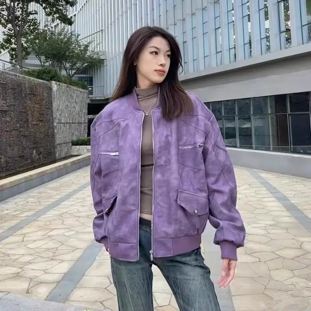洞洞拐 美式复古接头拼接潮流口袋高级氛围感慵懒风设计夹克 男女同款