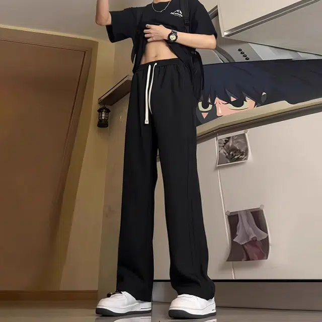 洞洞拐 美式简约直筒垂感宽松舒适百搭时尚潮牌西装裤长裤休闲裤 男女同款