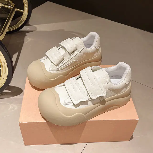 超纤皮 丑萌大头厚底魔术贴百搭软底 防滑耐磨轻便 低帮 生活休闲鞋 女款