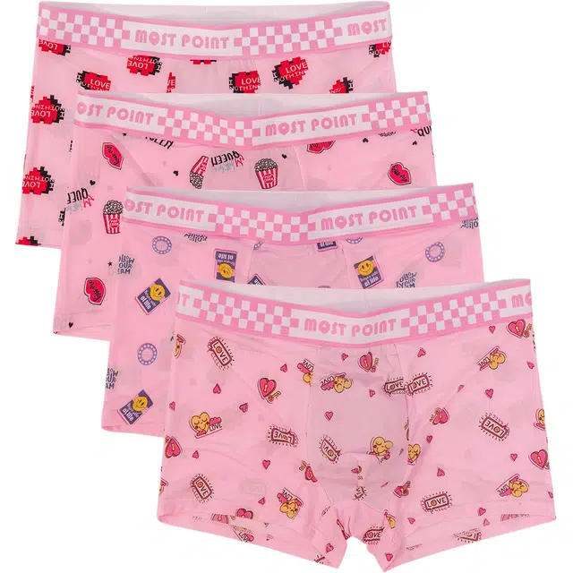 富贵鸟 居家休闲可爱风透气吸湿排汗平角内裤 男款