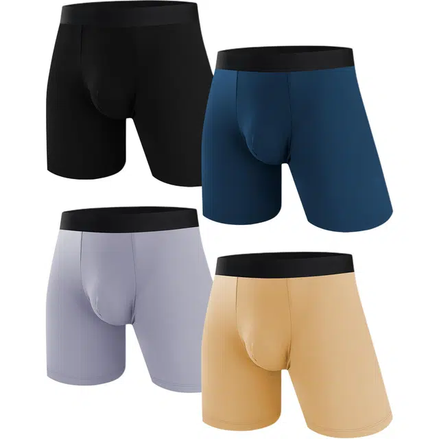 富贵鸟 简约时尚运动防臭吸湿排汗抑菌平角内裤 男款