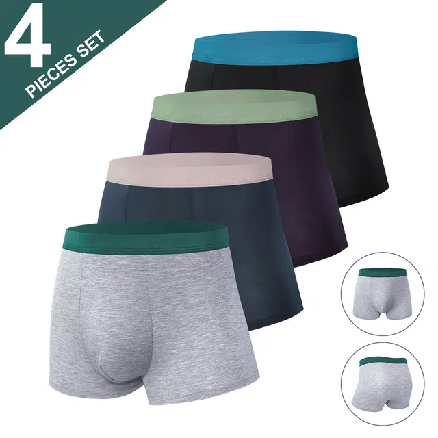 富贵鸟 休闲居家舒适透气多彩柔软平角内裤 男款