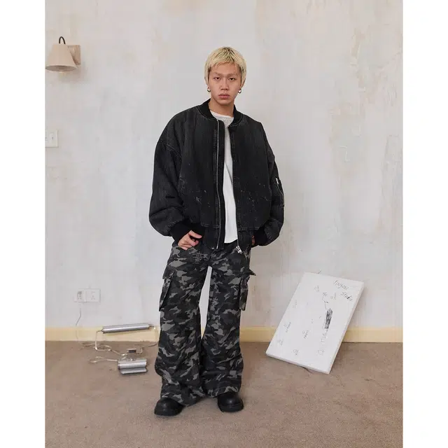 下层基础 重工水洗做旧飞行员短款舒适百搭长袖牛仔外套 男女同款