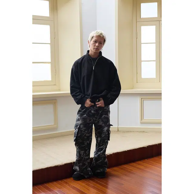 下层基础 柔软拉链立领宽松卫衣 男女同款