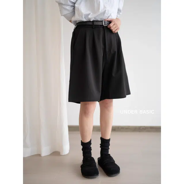 下层基础 弹力腰部宽松百搭西裤休闲短裤 男女同款