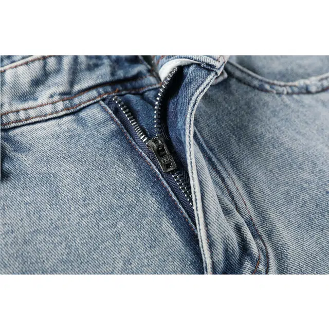 下层基础 美式复古高街风废土水洗弹力显瘦垂感百搭直筒爪痕拖地长裤牛仔裤 男女同款