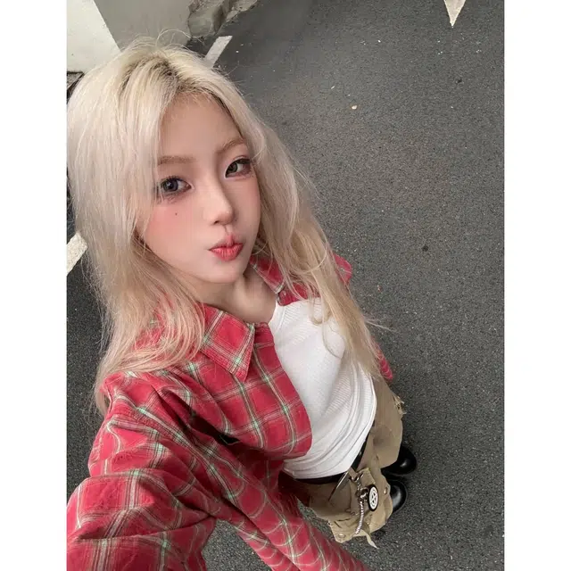 下层基础 复古做旧毛边水洗格子短袖衬衫 男女同款