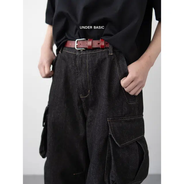 下层基础 宽松休闲百搭牛仔短裤 男女同款