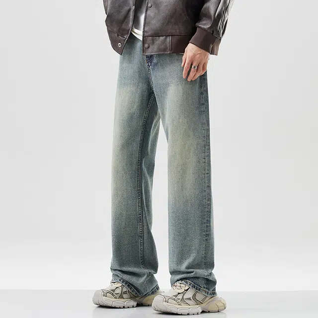 下层基础 美式巴黎薄款微喇简约柔感不硬舒适亲肤微弹高街感窄版感设计中腰出街通勤休闲百搭水洗牛仔裤 男女同款