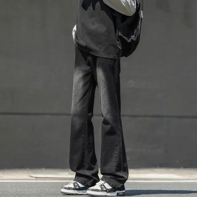 下层基础 微喇美式复古高街宽松休闲潮牌百搭简约户外运动通勤水洗亲肤透气牛仔裤  男女同款