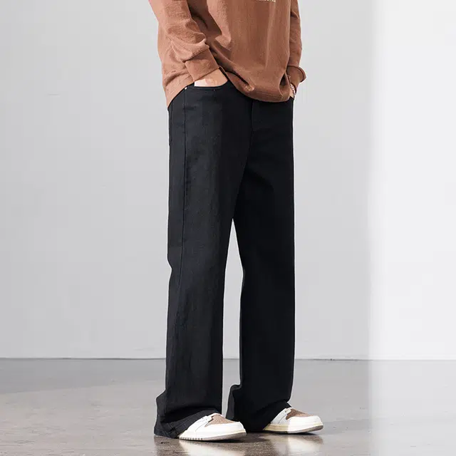 下层基础 微喇弯刀通勤休闲百搭美式巴黎简约柔感不硬舒适亲肤中腰水洗牛仔裤 男女同款