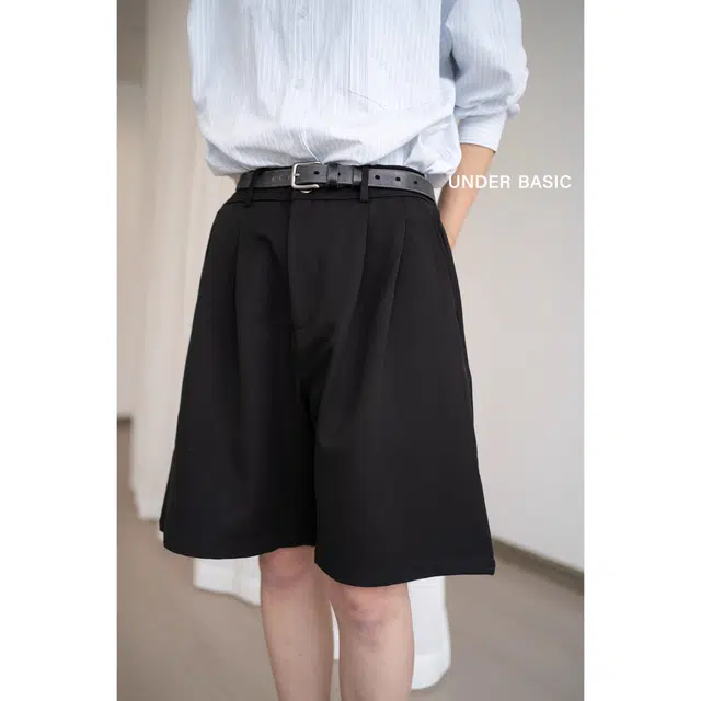 下层基础 弹力腰部宽松百搭西裤休闲短裤 男女同款