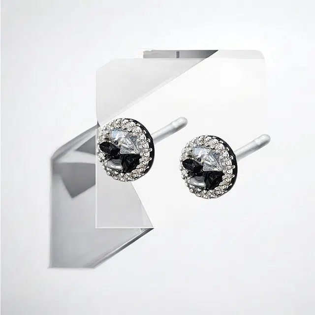 清脆小溪 超闪 流行个性独特设计感 痞帅潮酷时尚气质百搭简约高级感 锆石 耳钉 男款